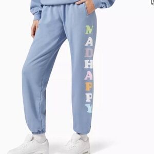 Madhappy Blue Sweatpants with Pastel Lettering